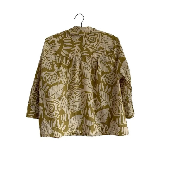 Masai Copenhagen Idaki Frond Print Cotton Shirt In Willow Size Small - Picture 3 of 9